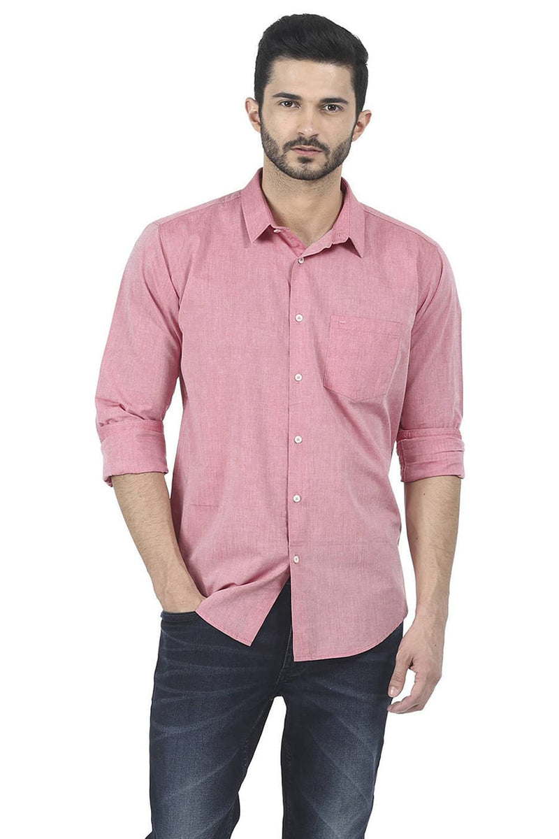 BASICS SLIM FIT CHAMBRAY SHIRT