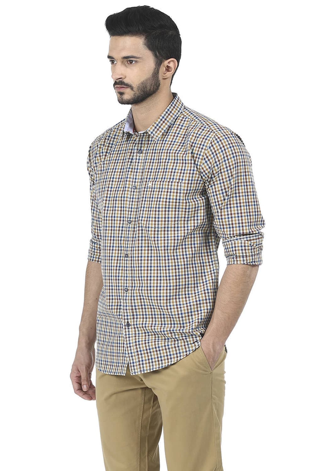 BASICS SLIM FIT CHECKS SHIRT