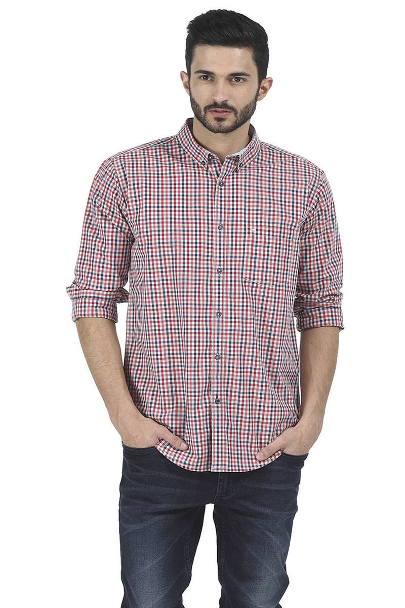 BASICS SLIM FIT CHECKS SHIRT