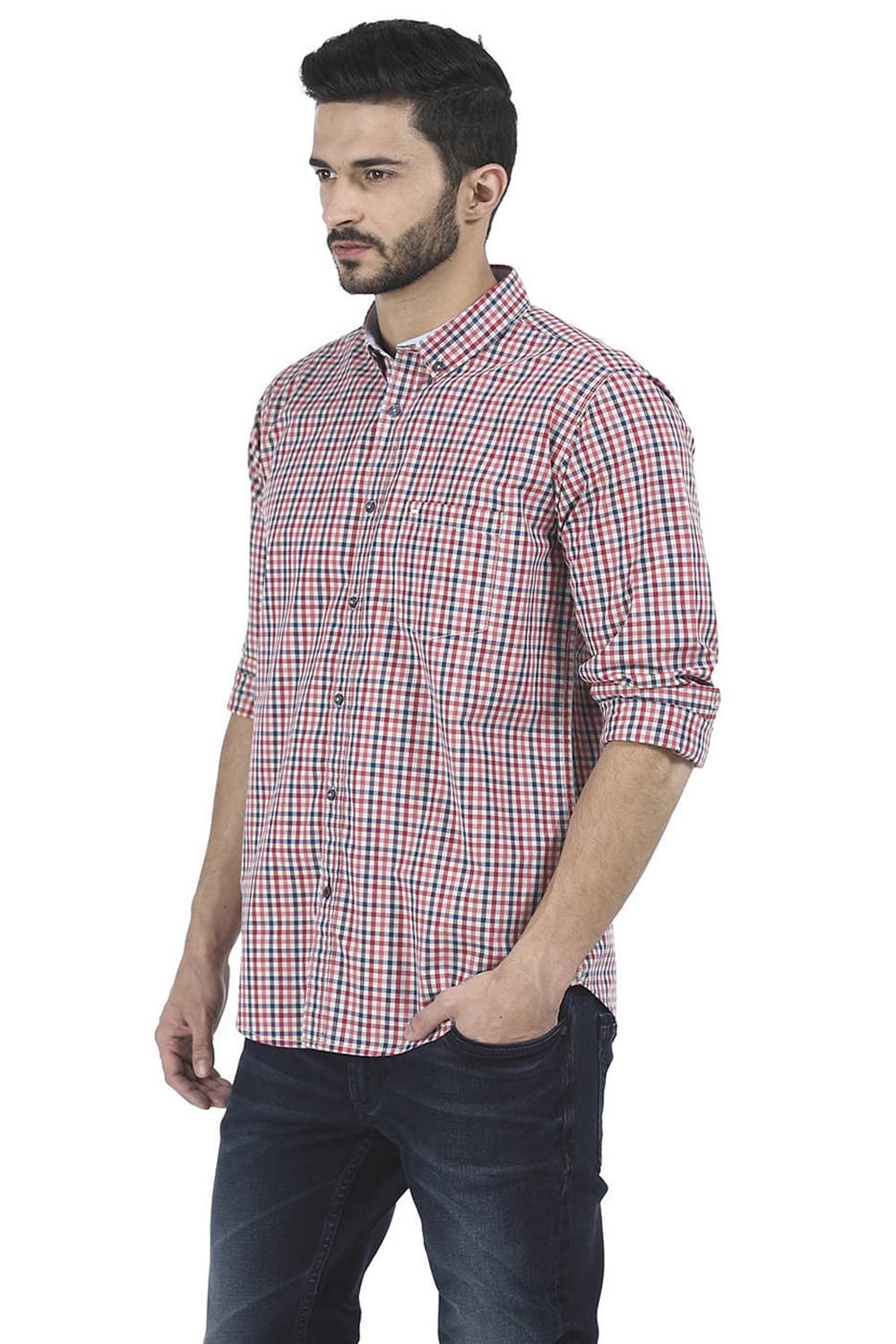 BASICS SLIM FIT CHECKS SHIRT