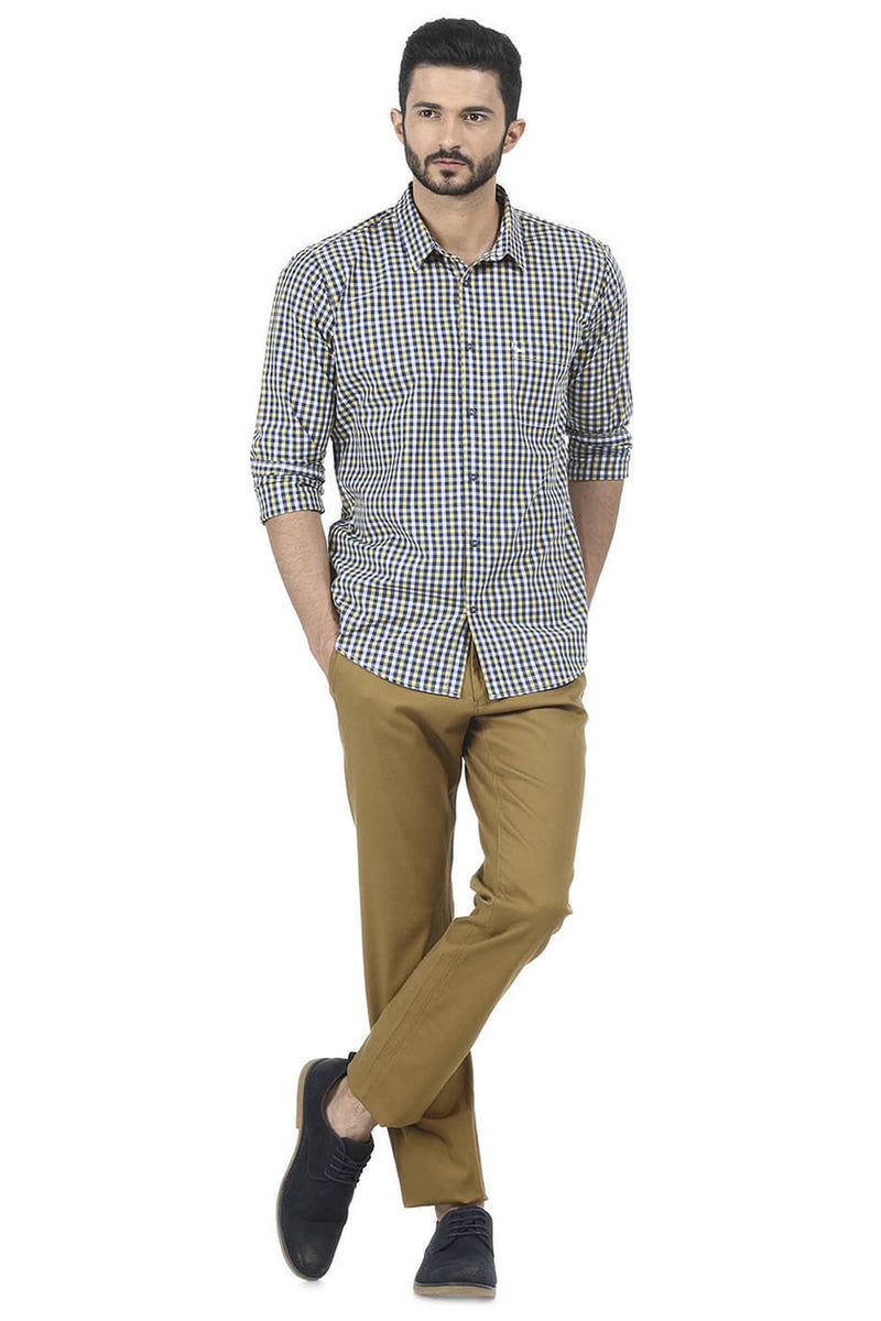 BASICS SLIM FIT CHECKS SHIRT