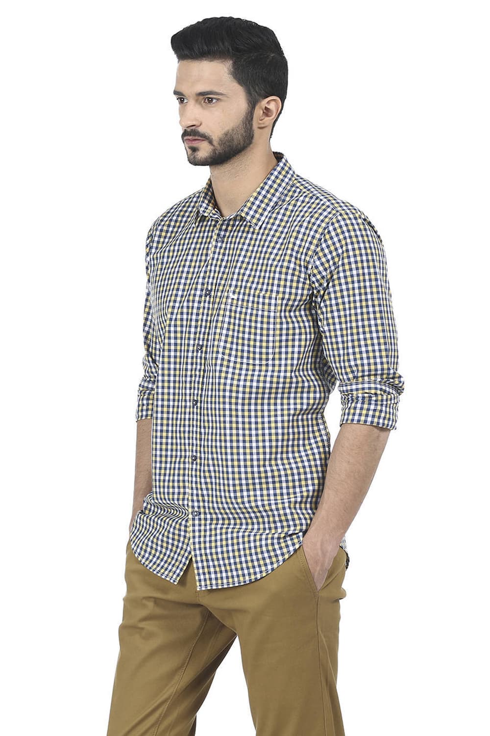 BASICS SLIM FIT CHECKS SHIRT