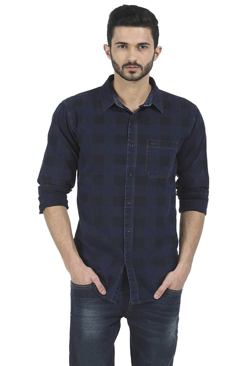 BASICS SLIM FIT CHECKS SHIRT