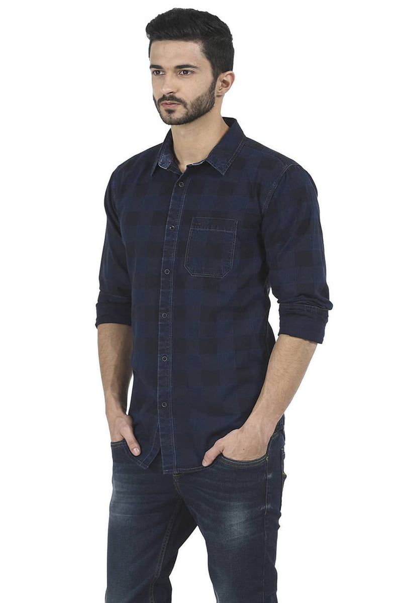 BASICS SLIM FIT CHECKS SHIRT