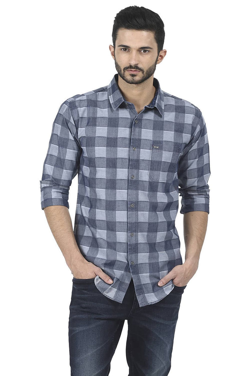 BASICS SLIM FIT CHECKS SHIRT