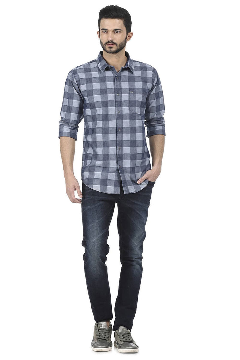 BASICS SLIM FIT CHECKS SHIRT