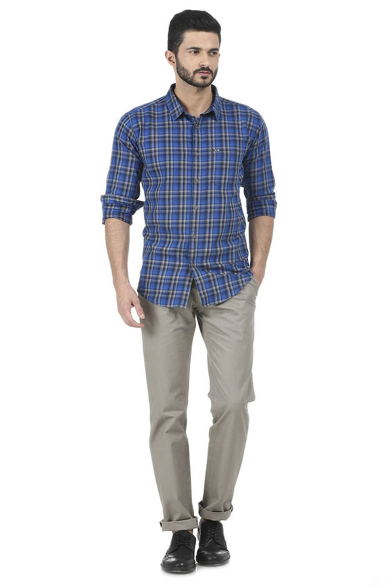 BASICS SLIM FIT CHECKS SHIRT