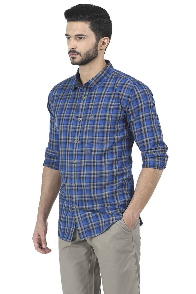 BASICS SLIM FIT CHECKS SHIRT