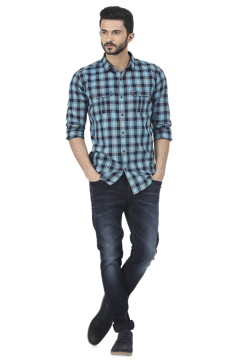 BASICS SLIM FIT CHECKS SHIRT