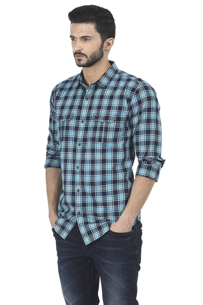 BASICS SLIM FIT CHECKS SHIRT