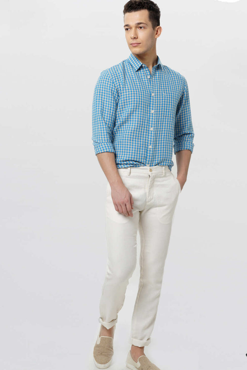 BASICS SLIM FIT CHECKS SHIRT