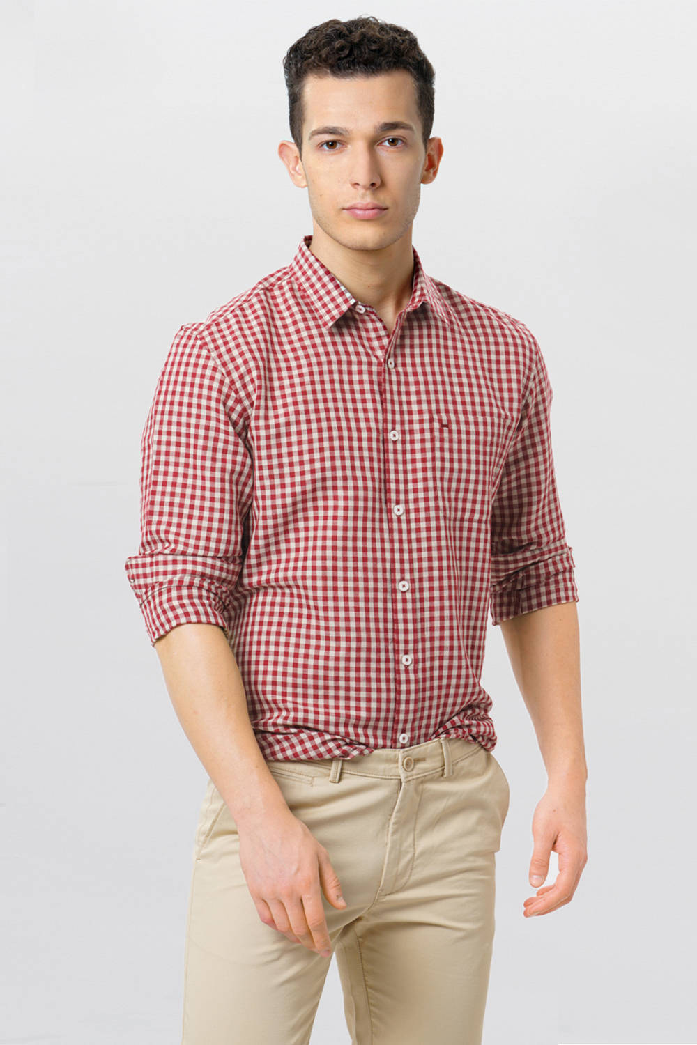 BASICS SLIM FIT CHECKS SHIRT