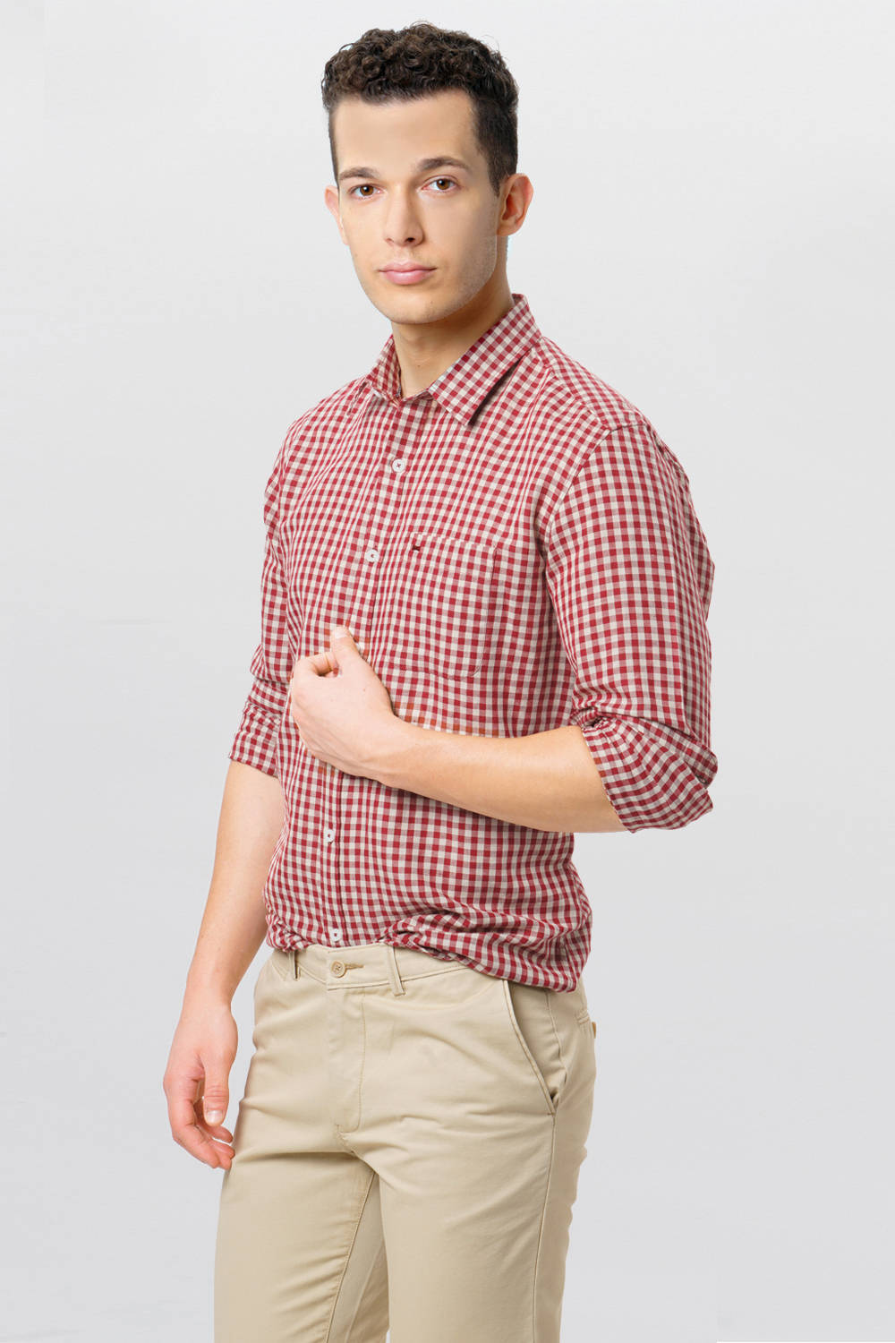 BASICS SLIM FIT CHECKS SHIRT