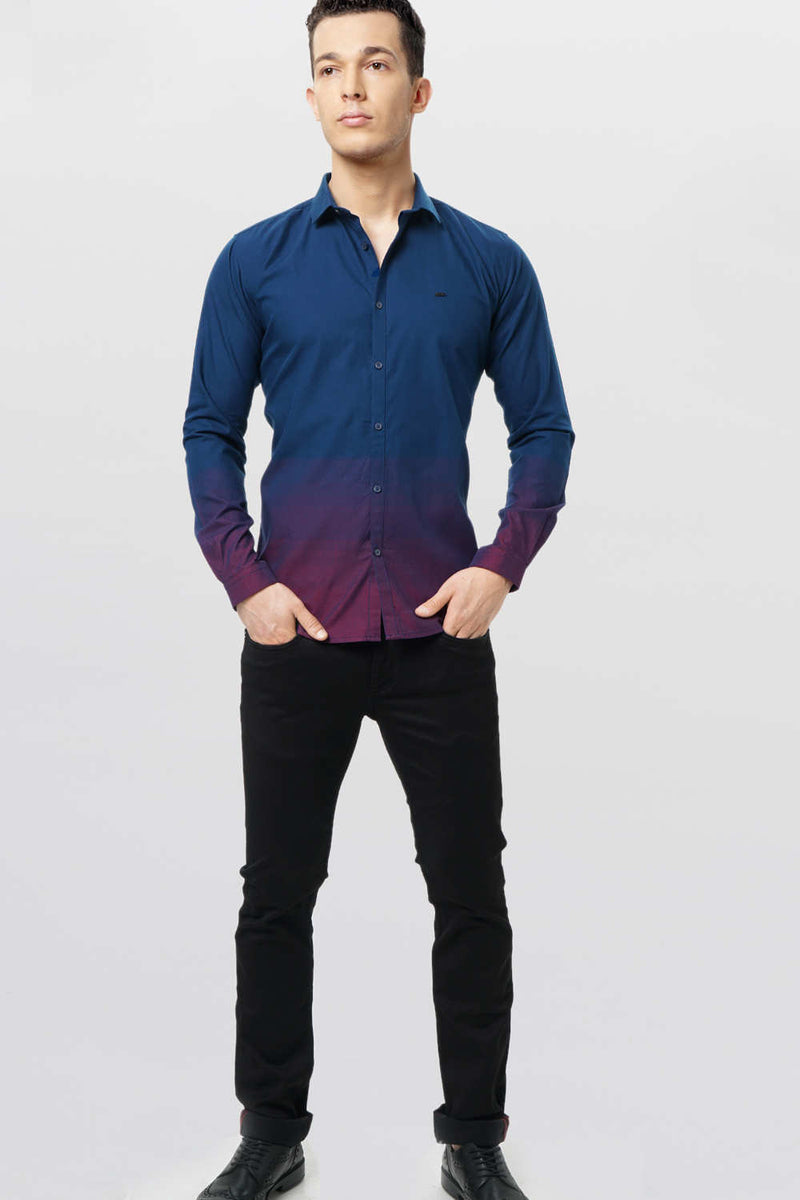 BASICS SLIM FIT GRADING ENGINEERED STRIPE SHIRT