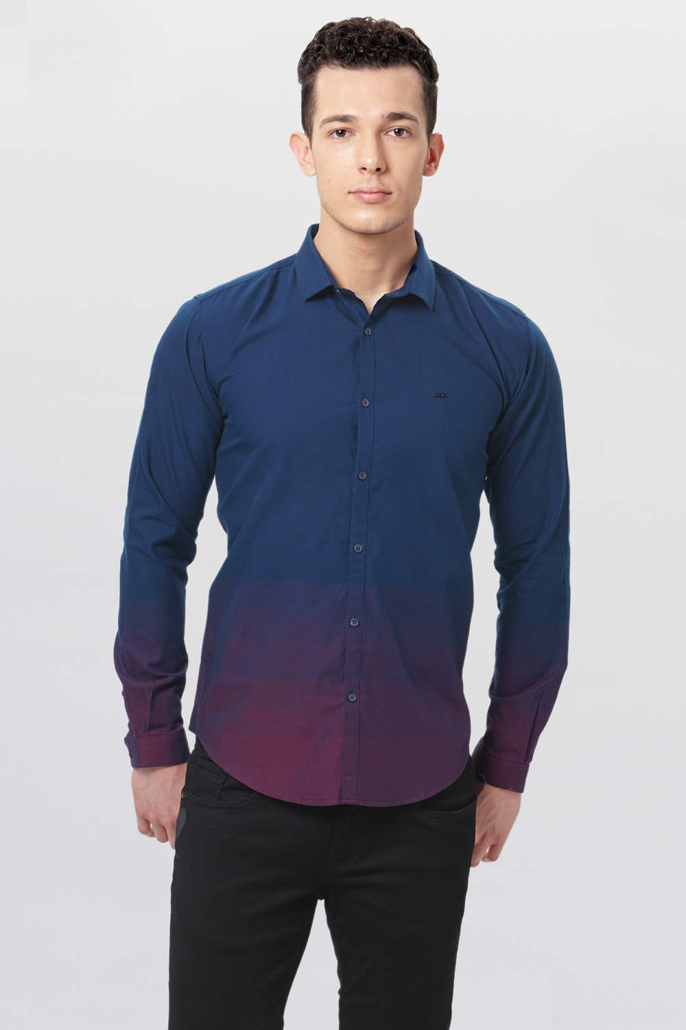 BASICS SLIM FIT GRADING ENGINEERED STRIPE SHIRT