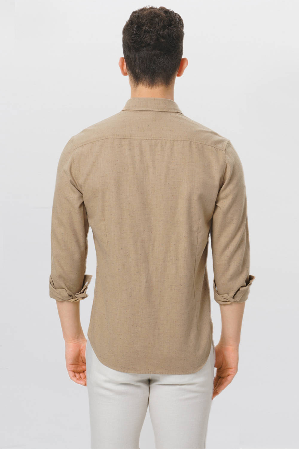 BASICS SLIM FIT NEPS TWILL SHIRT