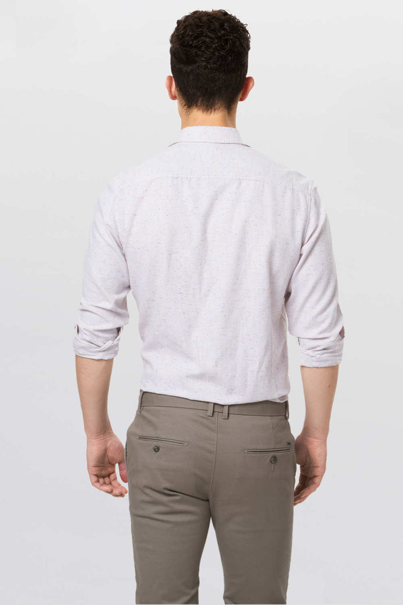 BASICS SLIM FIT NEPS TWILL SHIRT