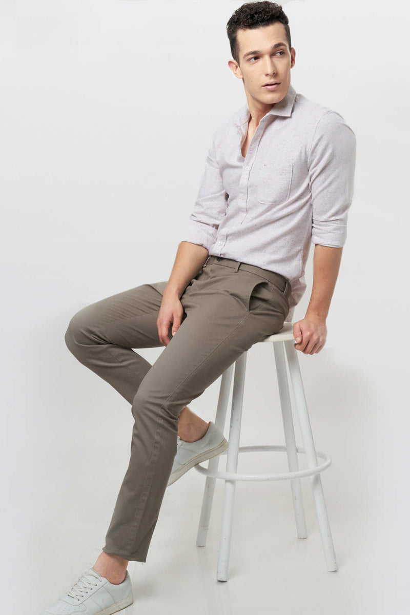 BASICS SLIM FIT NEPS TWILL SHIRT