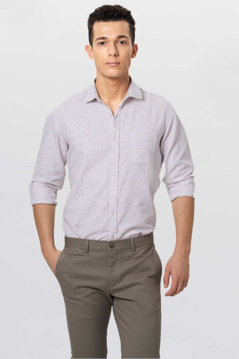 BASICS SLIM FIT NEPS TWILL SHIRT