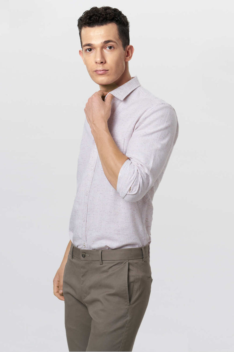 BASICS SLIM FIT NEPS TWILL SHIRT