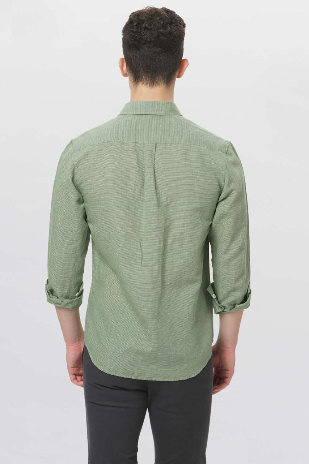 BASICS SLIM FIT DOBBY SHIRT