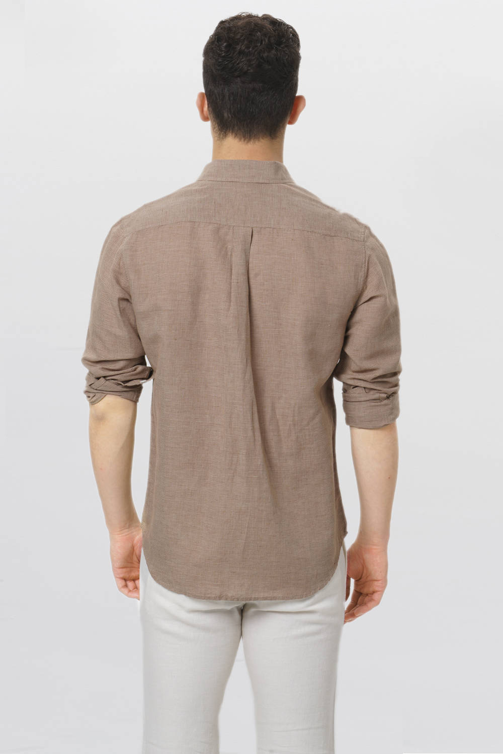 BASICS SLIM FIT DOBBY SHIRT