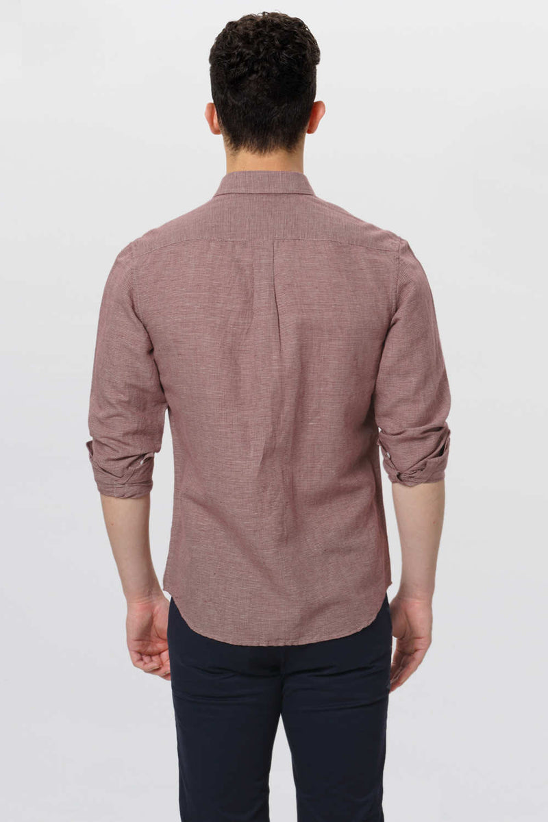 BASICS SLIM FIT DOBBY SHIRT