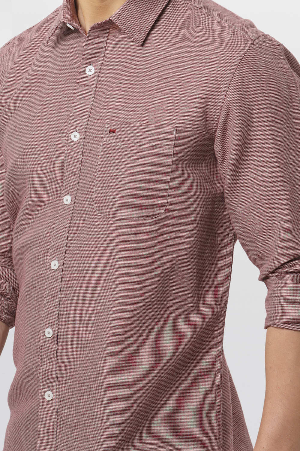 BASICS SLIM FIT DOBBY SHIRT