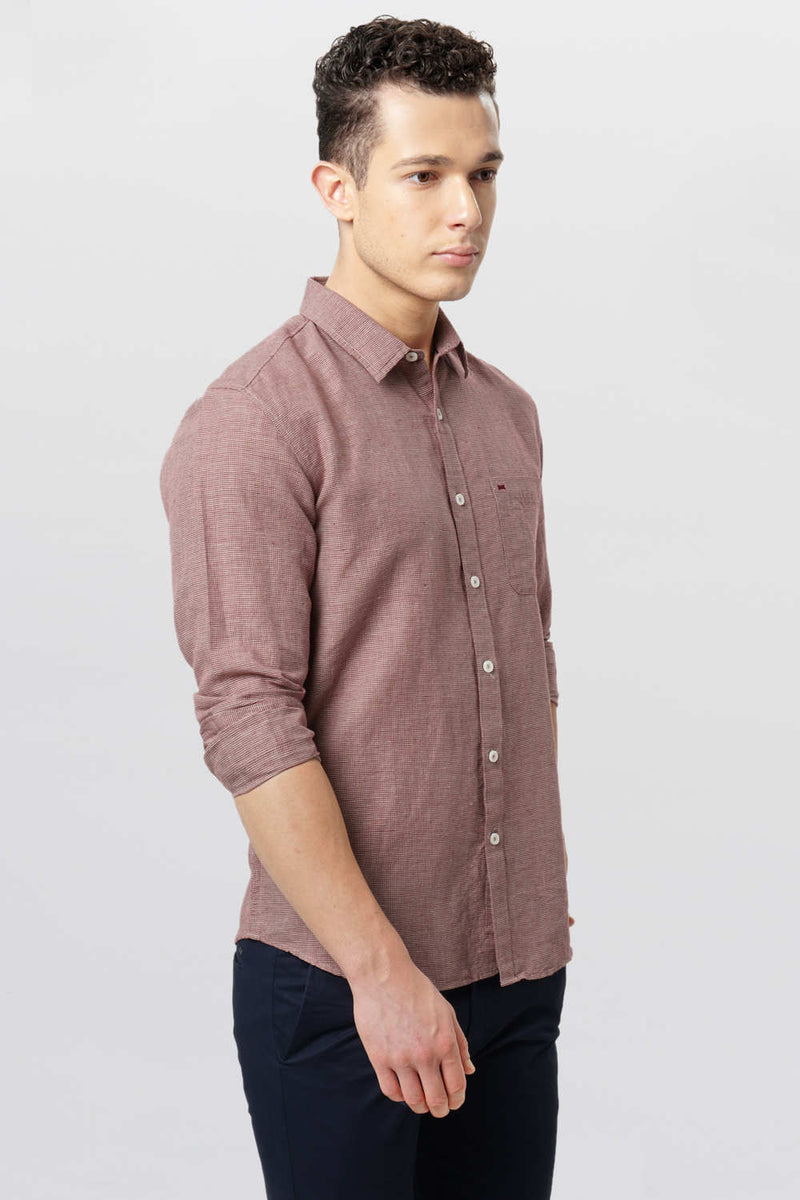 BASICS SLIM FIT DOBBY SHIRT