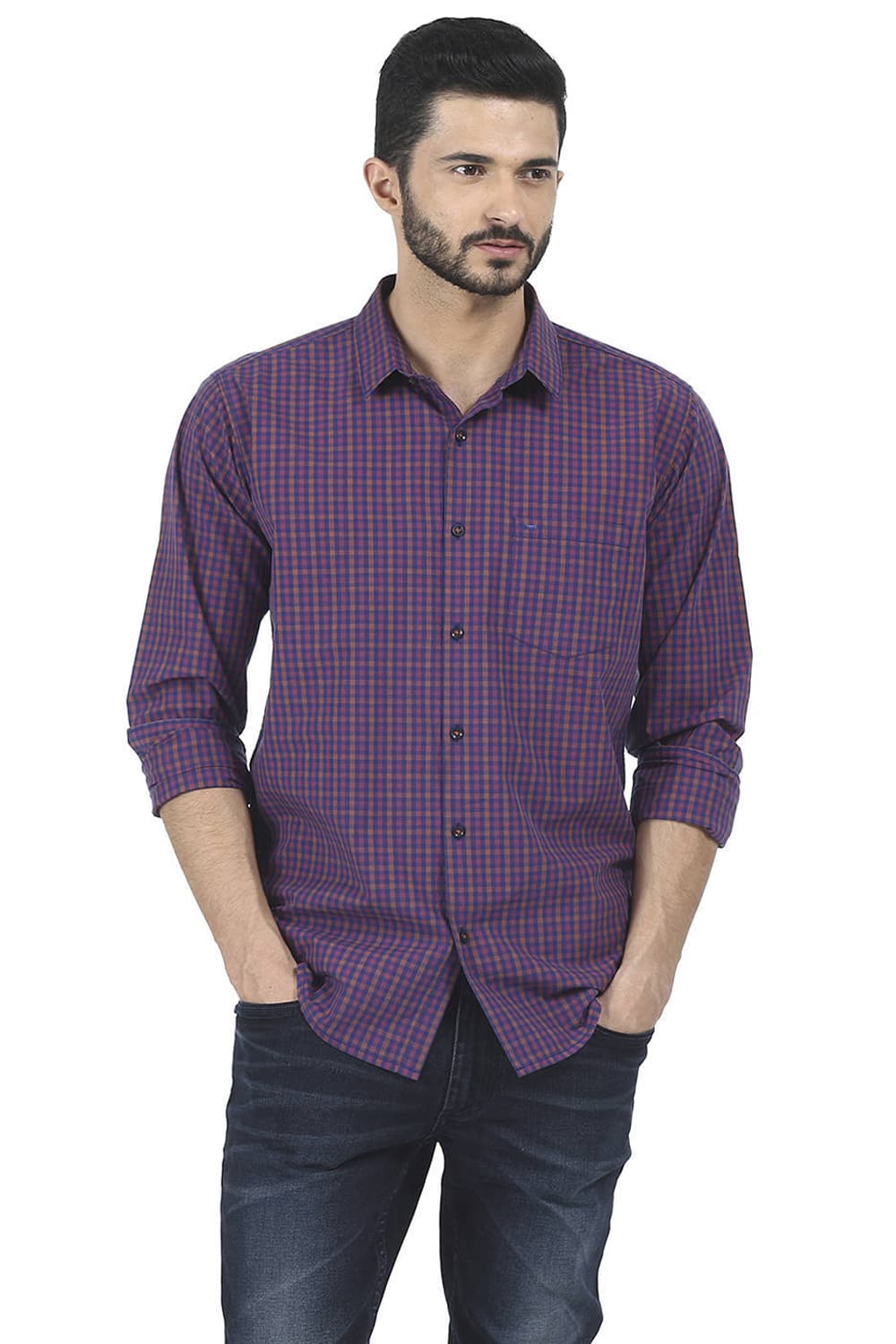 BASICS SLIM FIT FILA FIL CHECKS SHIRT