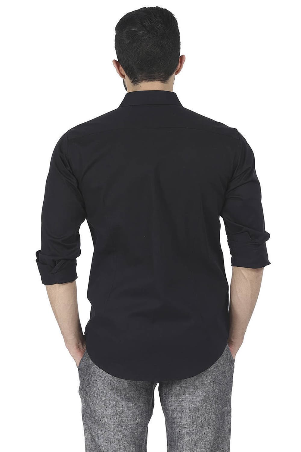 BASICS SLIM FIT DOBBY SHIRT