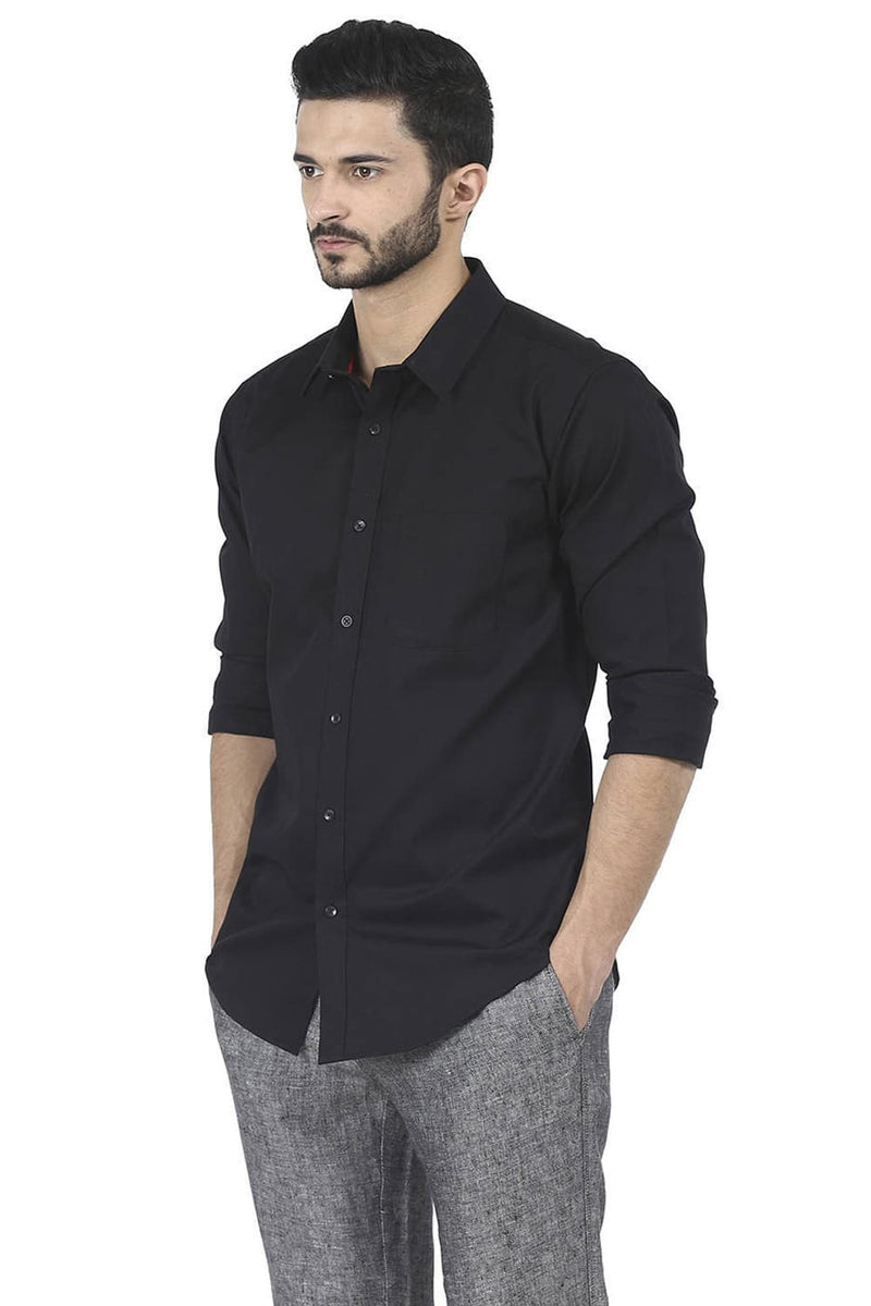 BASICS SLIM FIT DOBBY SHIRT