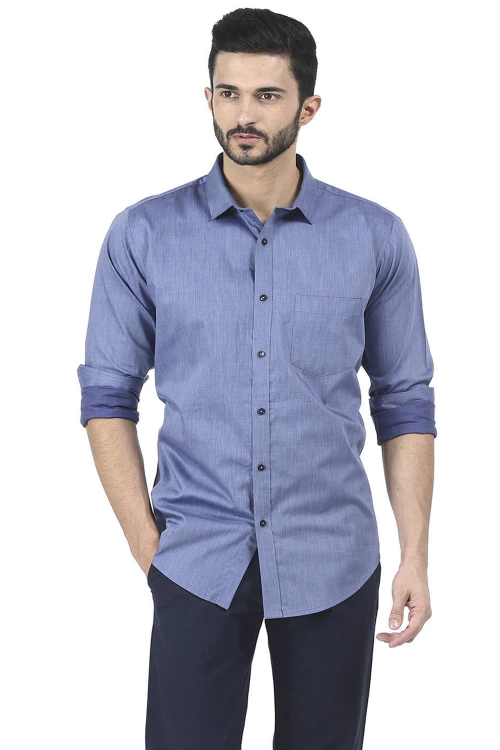 BASICS SLIM FIT TWILL SHIRT