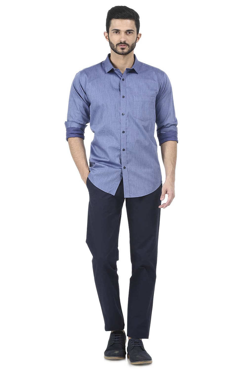 BASICS SLIM FIT TWILL SHIRT