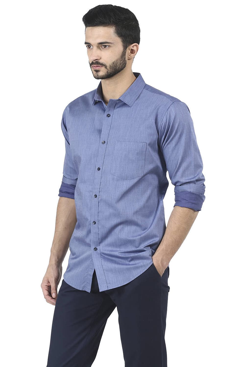 BASICS SLIM FIT TWILL SHIRT