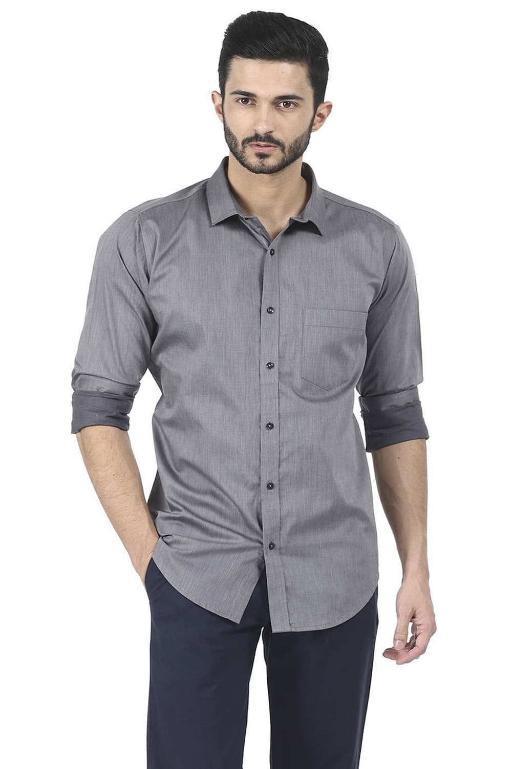 BASICS SLIM FIT TWILL SHIRT