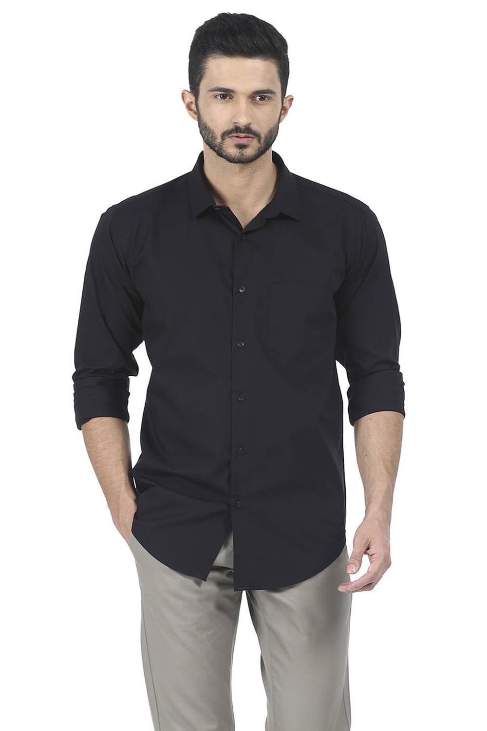 BASICS SLIM FIT TWILL SHIRT