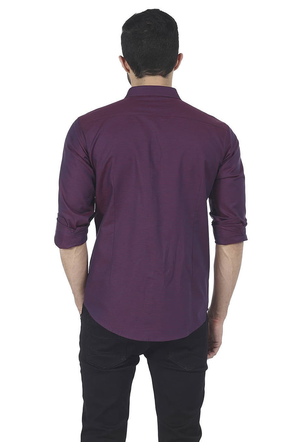 BASICS SLIM FIT WEFT STRIPES SHIRT