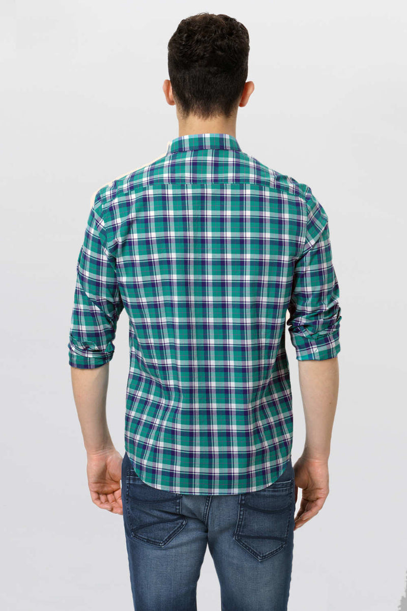 BASICS SLIM FIT CHECKS SHIRT