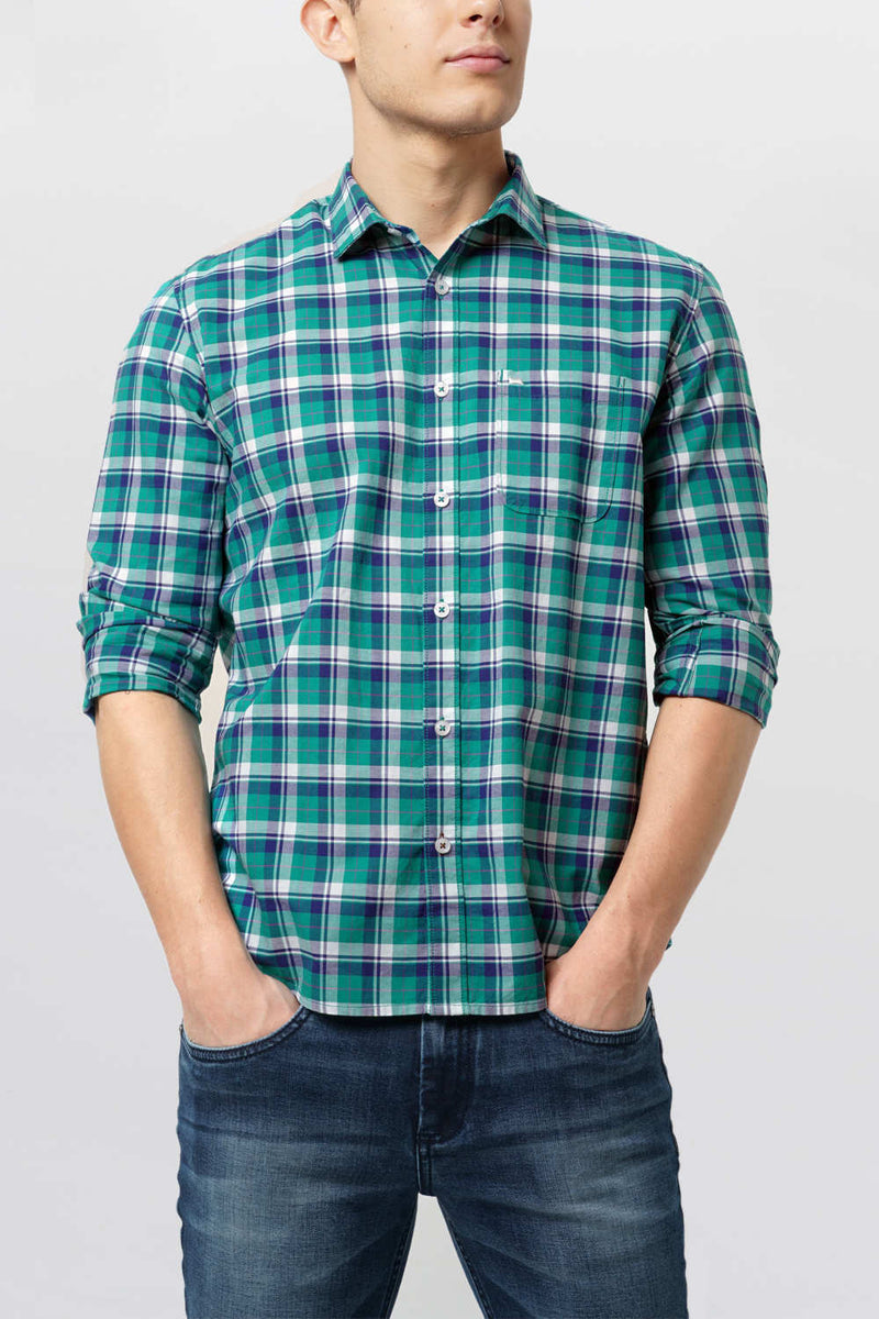 BASICS SLIM FIT CHECKS SHIRT