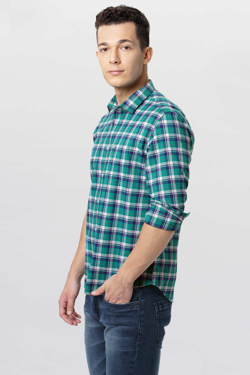 BASICS SLIM FIT CHECKS SHIRT