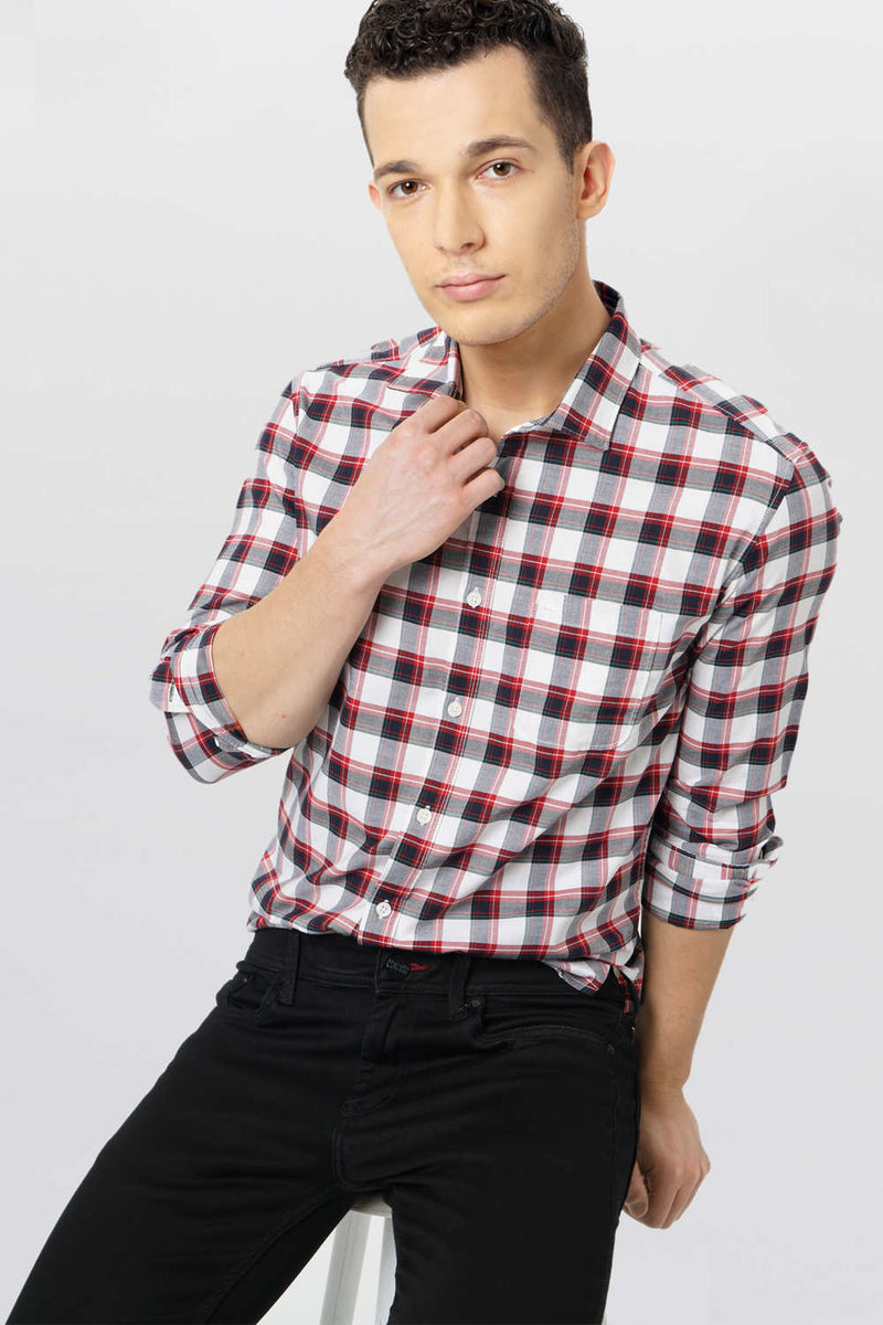 BASICS SLIM FIT CHECKS SHIRT