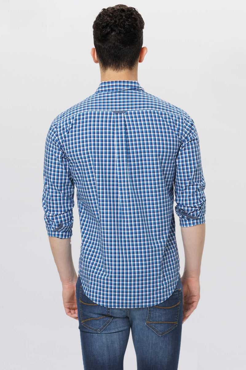 BASICS SLIM FIT CHECKS SHIRT