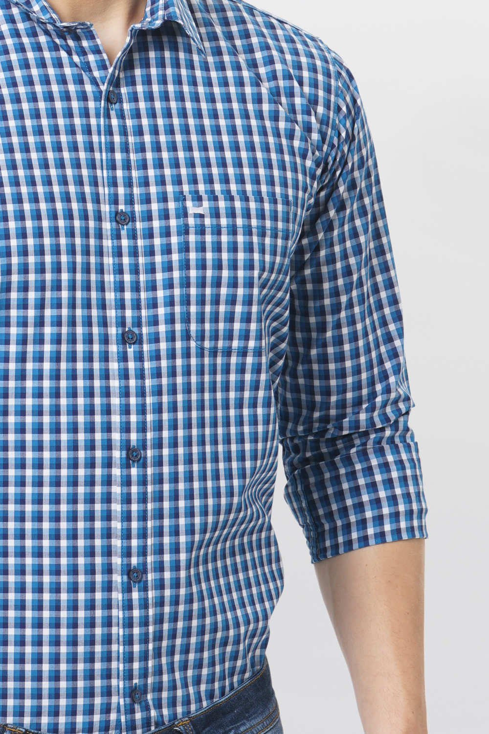 BASICS SLIM FIT CHECKS SHIRT