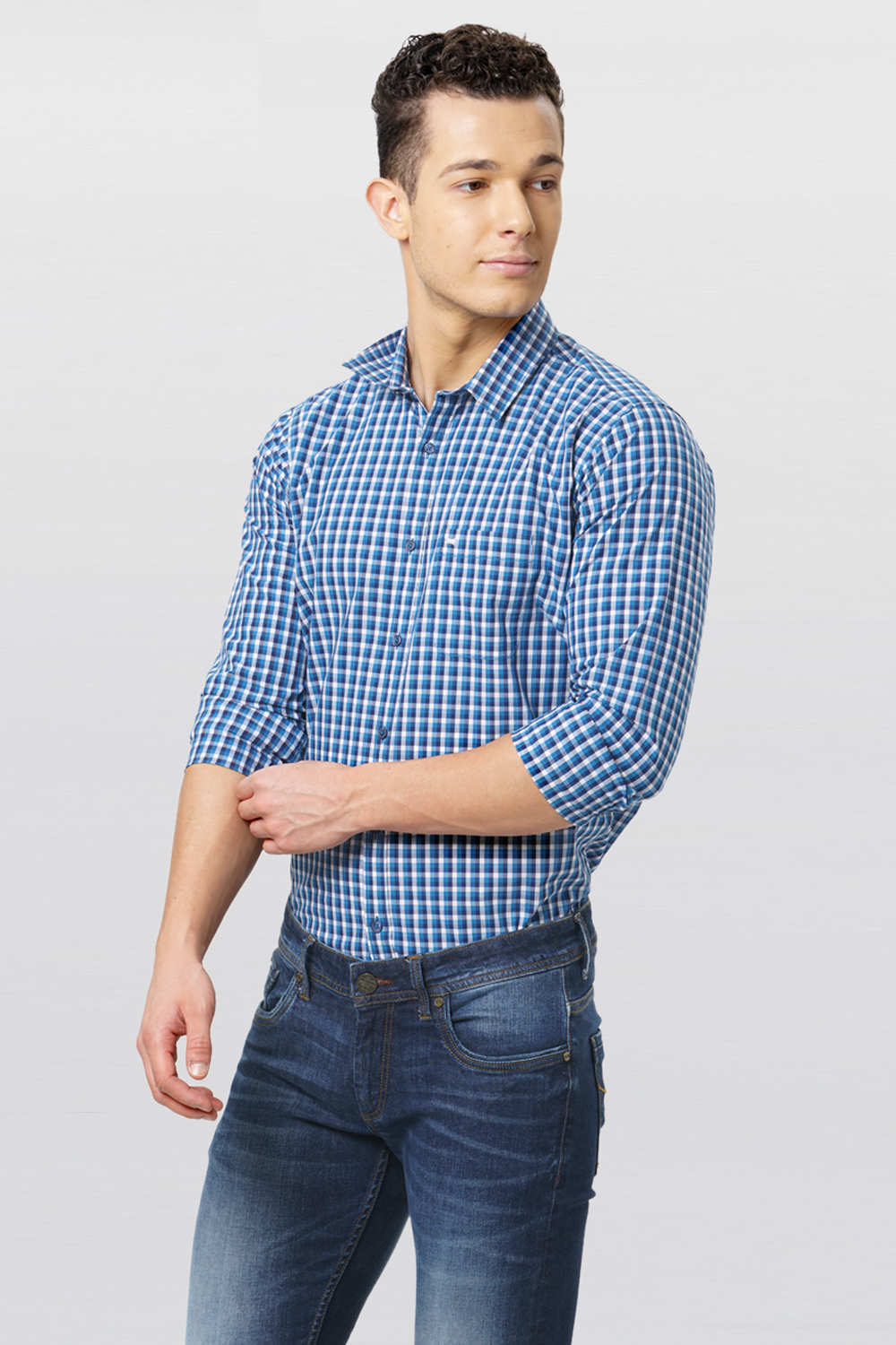 BASICS SLIM FIT CHECKS SHIRT