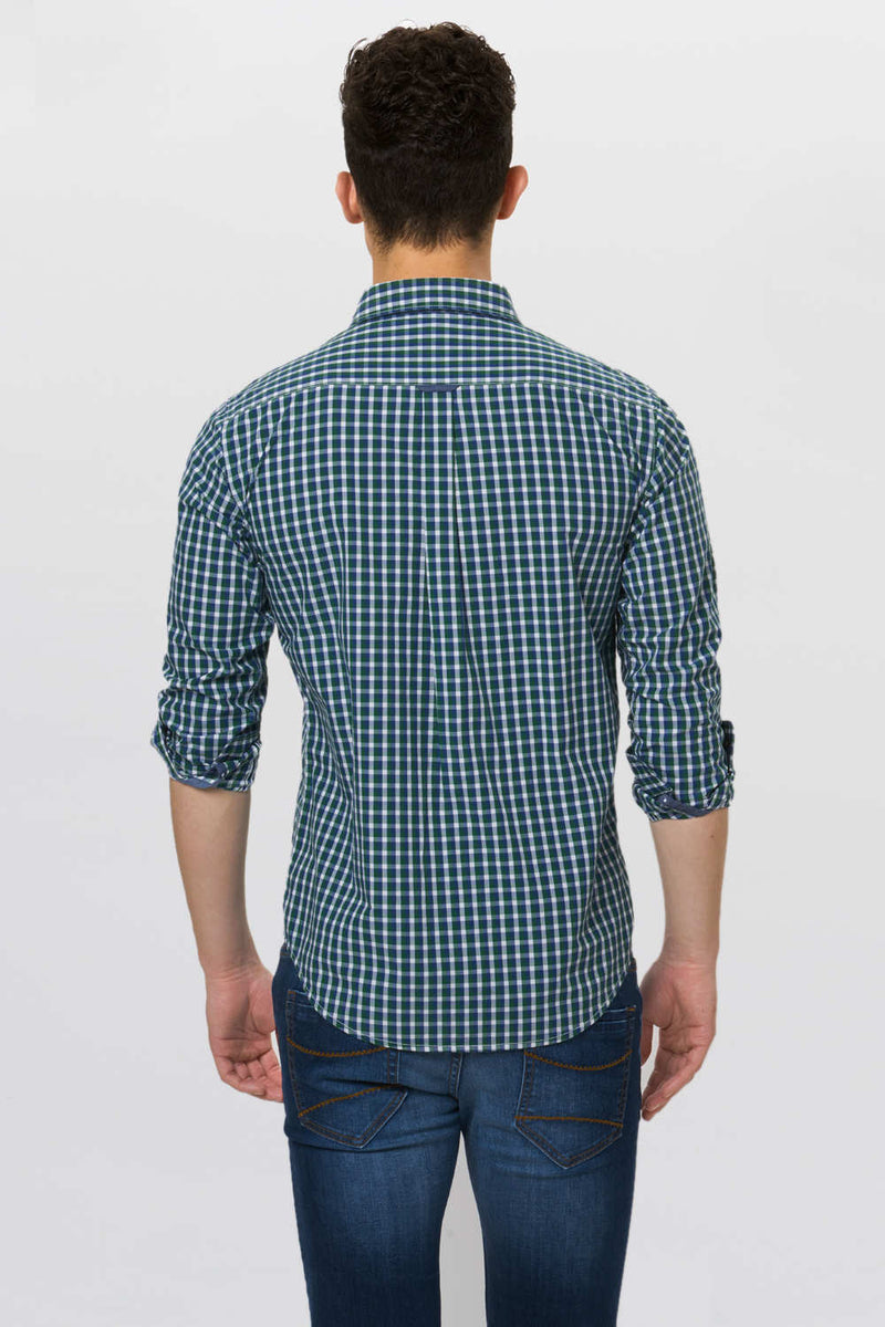 BASICS SLIM FIT CHECKS SHIRT