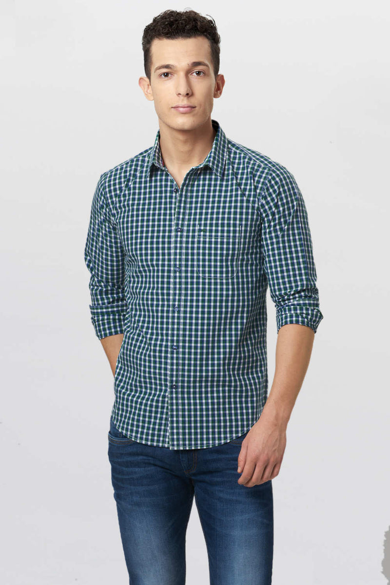 BASICS SLIM FIT CHECKS SHIRT