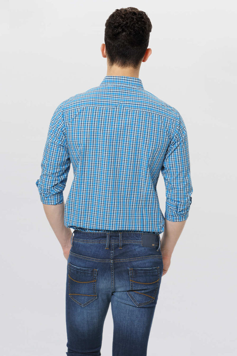 BASICS SLIM FIT CHECKS SHIRT