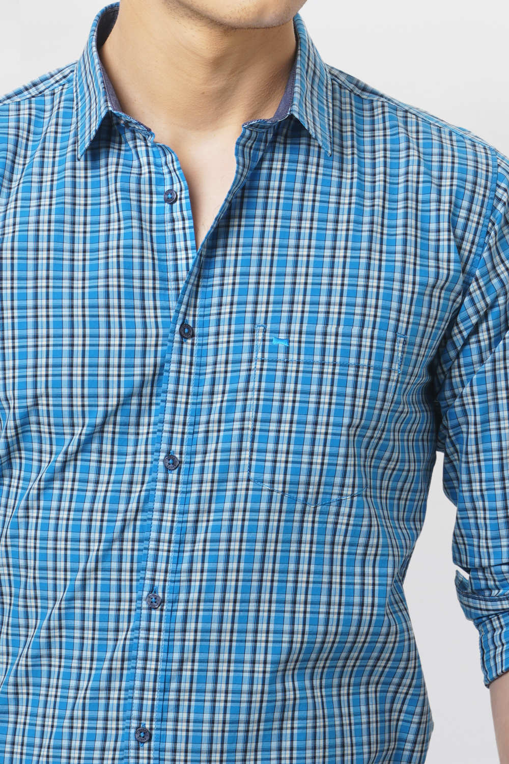 BASICS SLIM FIT CHECKS SHIRT