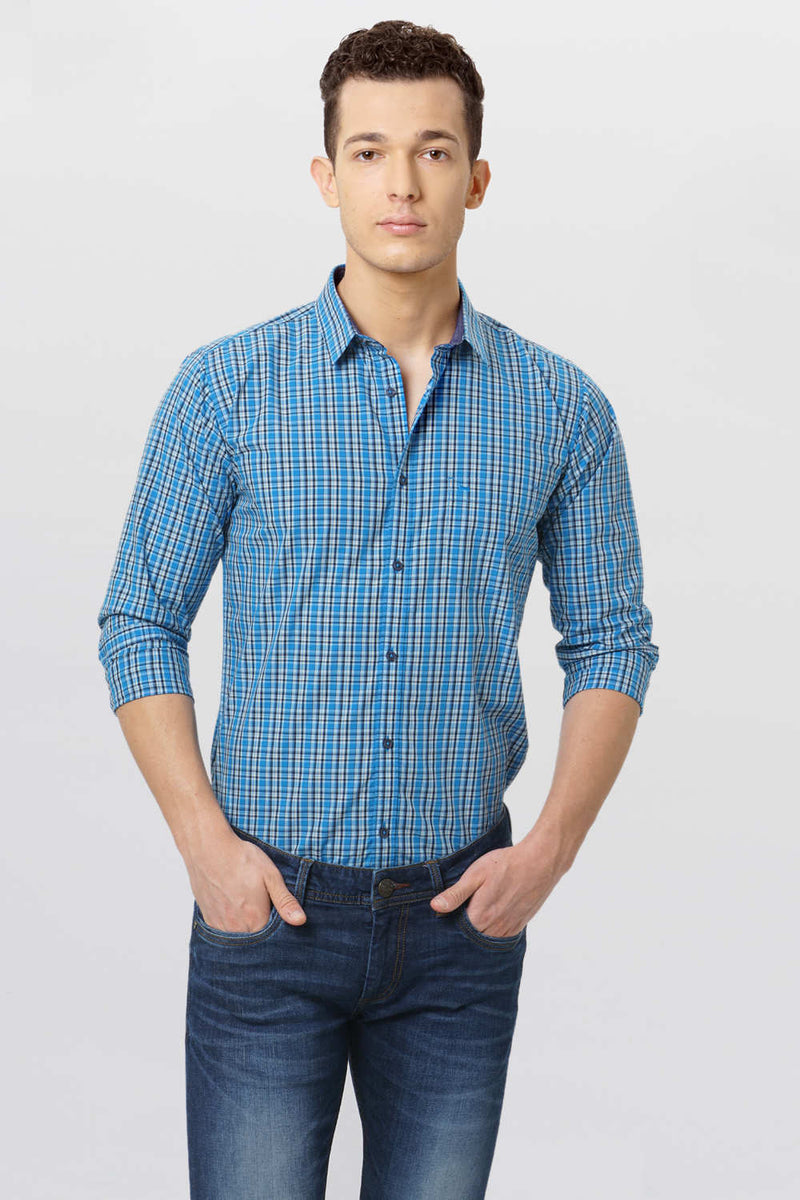 BASICS SLIM FIT CHECKS SHIRT